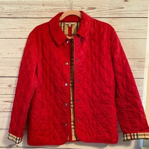 Burberry 05T-1174307 Red Snap Button Jacket